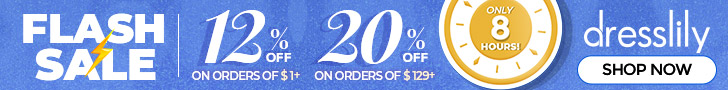 2022 Dresslily Flash Sale!12% off on order of $1;20% off on order of $129.CODE:DL666