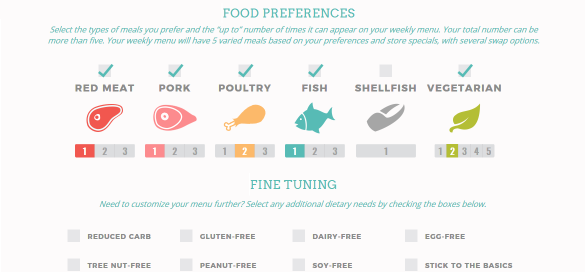 Food Preferences Screen