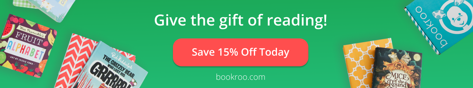 Give the gift of reading! Save 15% off today! bookroo.com