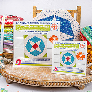 Vintage Milkmaid's Star Quilt Foundation Paper