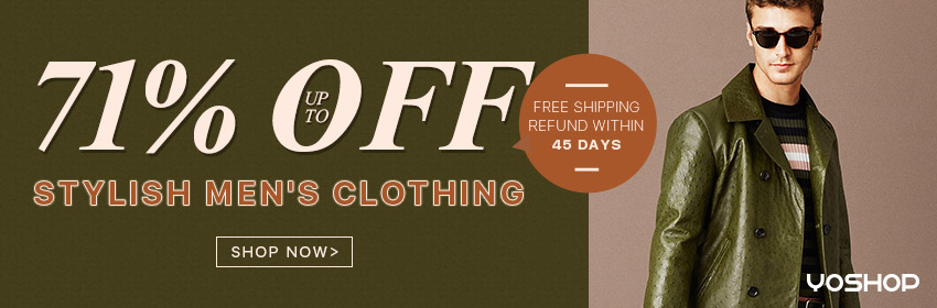 Find your wardrobe staples with our range of men's clothes, perfect for everyday or occasion wear. Enjoy free shipping and up to 71% OFF!