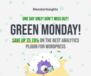 MonsterInsights, Green Monday, WordPress Plugin Sales