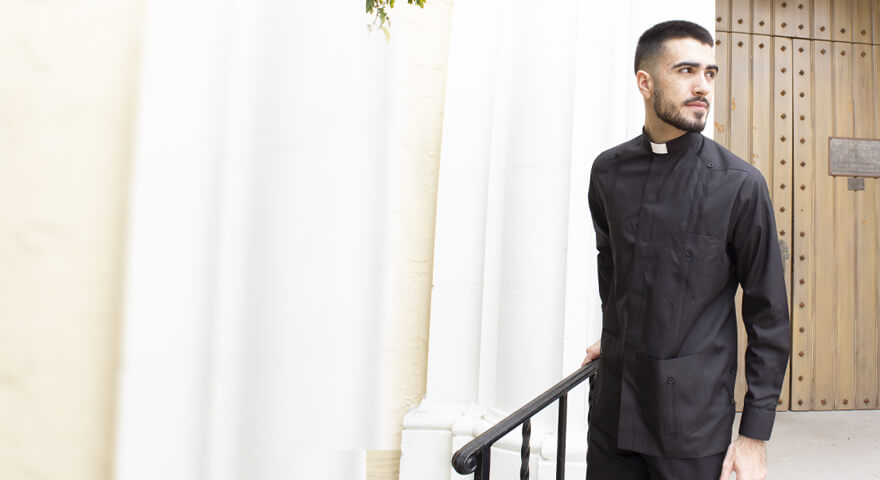 Long Sleeve Clerical Guayabera