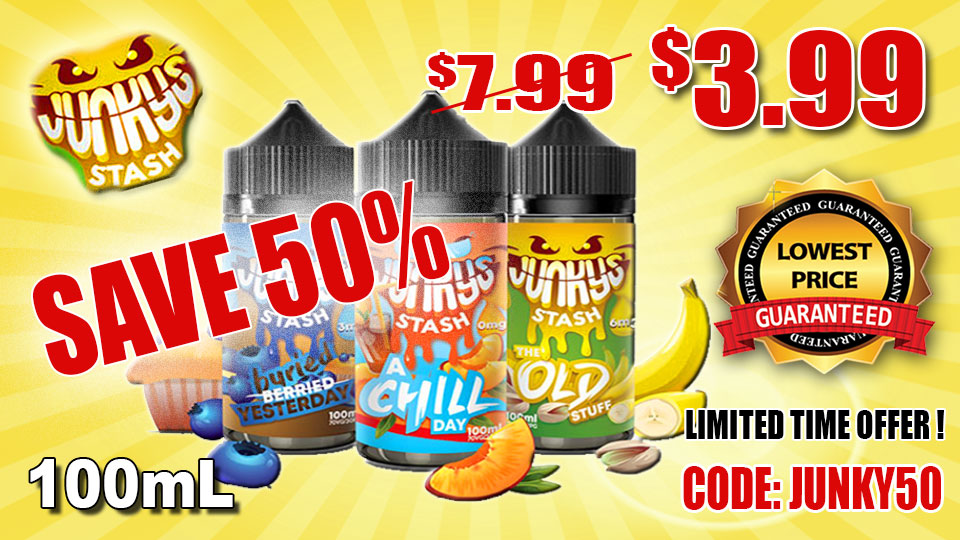 JUNKY'S STASH $4.99 - 100ML EJUICE 50% OFF