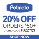 20% Off Orders $50+ with code FUZZYQ3 at Petmate.com 7/1-9/30/20.