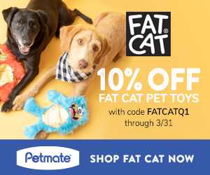 10% Off Fat Cat Pet Toys with code FATCATQ1 at Petmate.com 1/1-3/31/21.