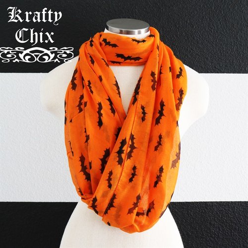Bat scarves in orange or gray