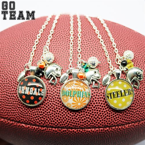 Game day football handmade necklace
