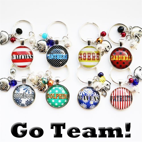 Sunday game day NFL football favorite team handmade keychain