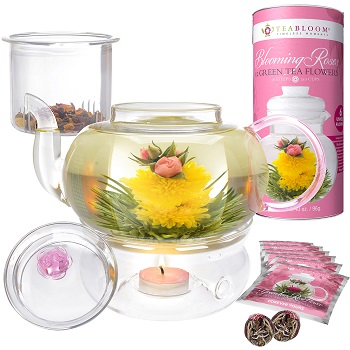 Rose Flowering Tea Gift Set For Valentine's Day Gift