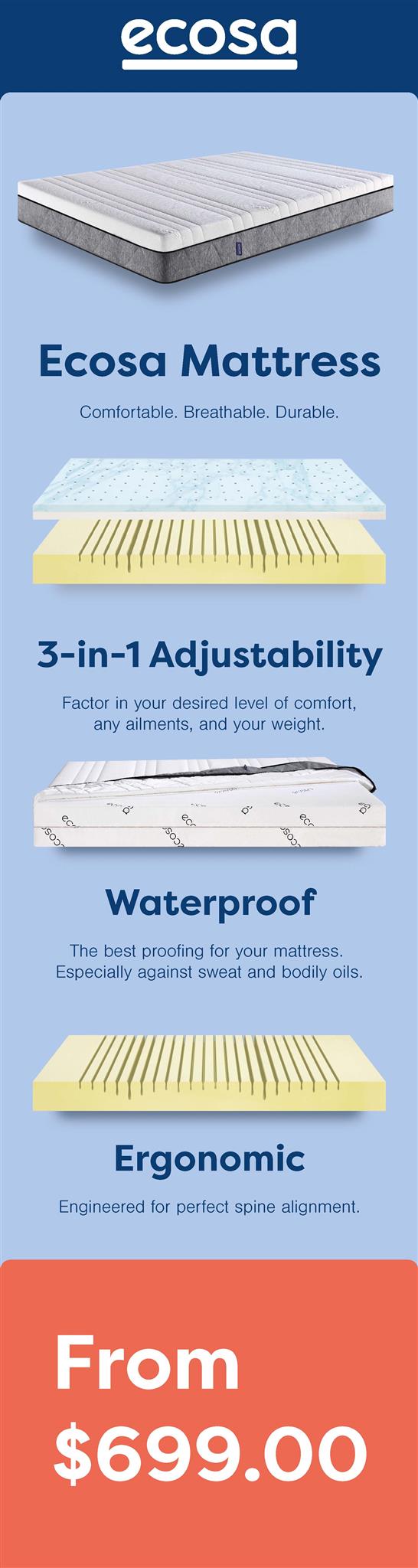 ecosa mattress from $699.00