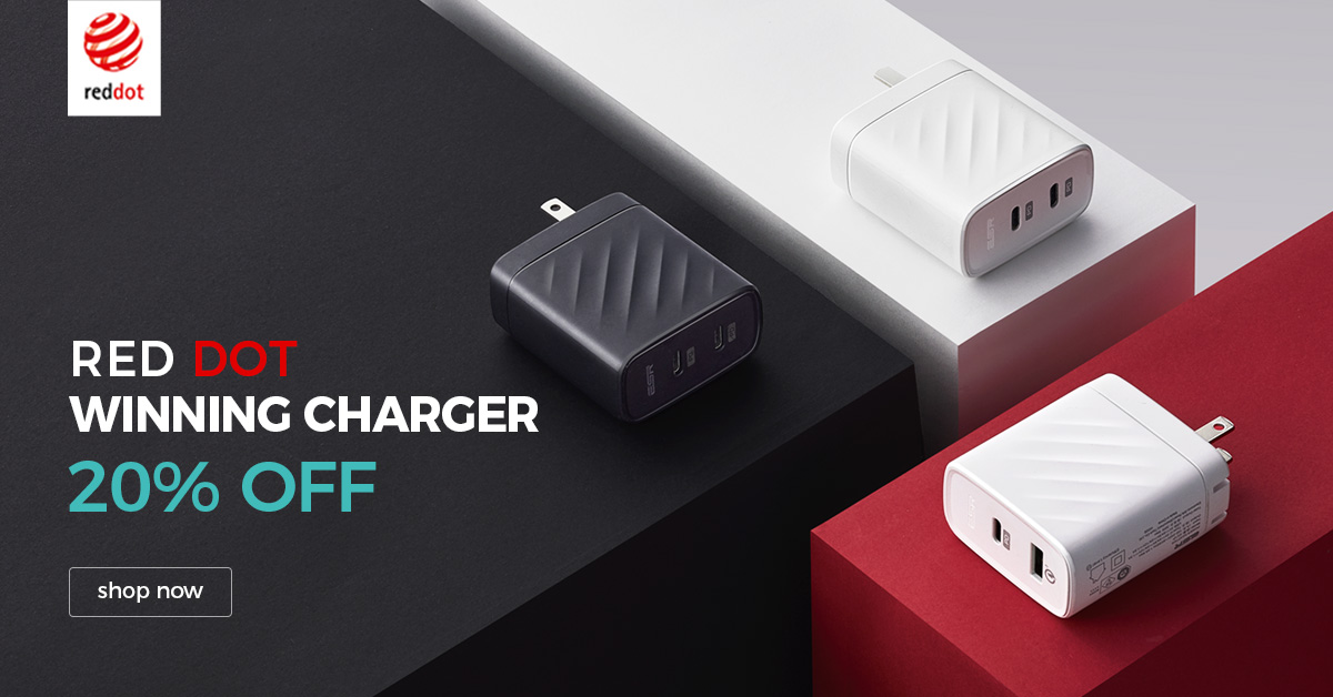 Get 20%Off for Our Red Dot Winning Charger Now. Classic Design, Dual Ports that can fast charges two devices simultaneously. Shop Now!