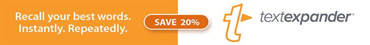 Save 20% off TextExpander