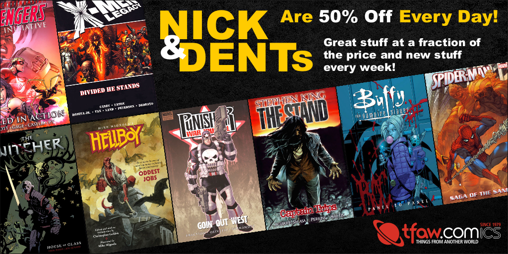 Save 50% on graphic novels, statues &amp; more!