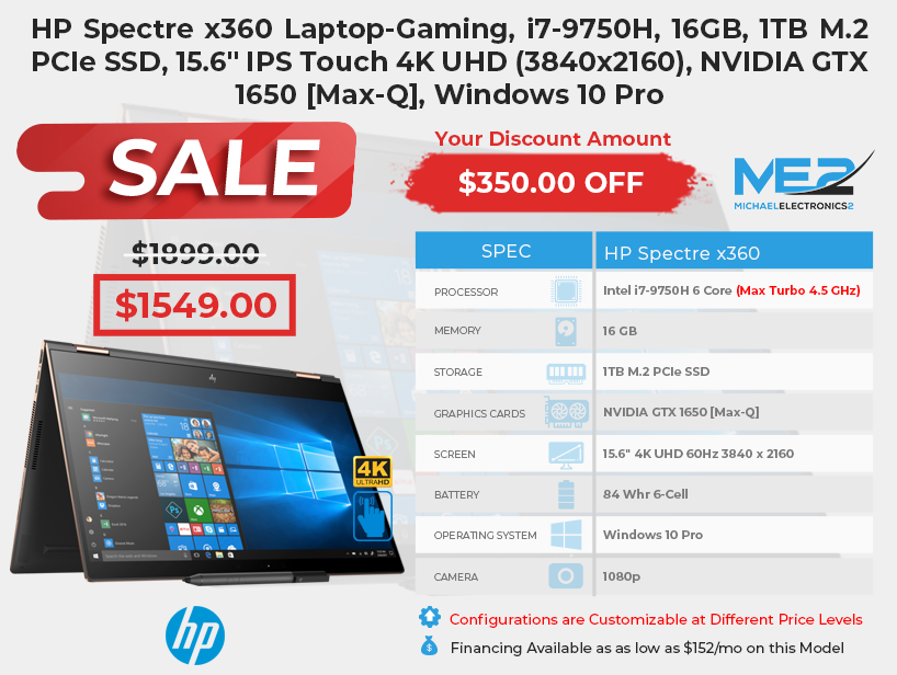 HP Spectre x360 11 7 19 Sale