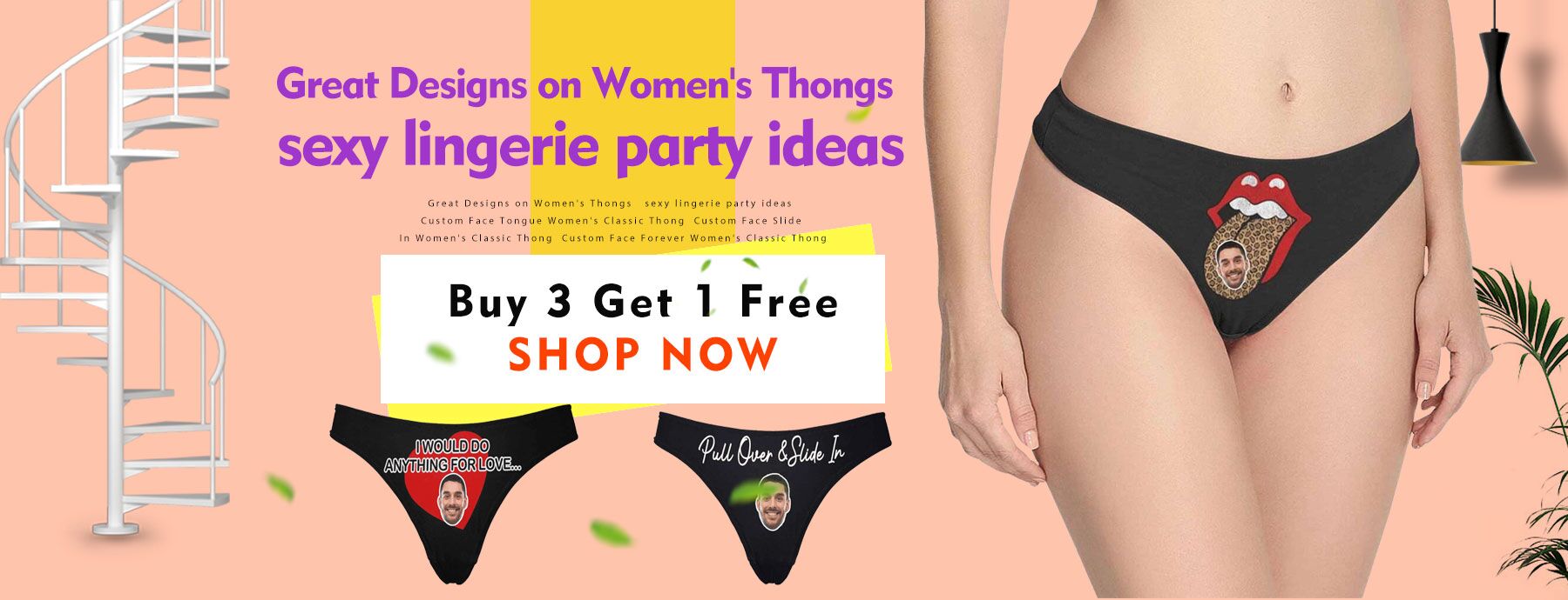 Buy 3 get 1 free- Funny Design on Women's Panties!