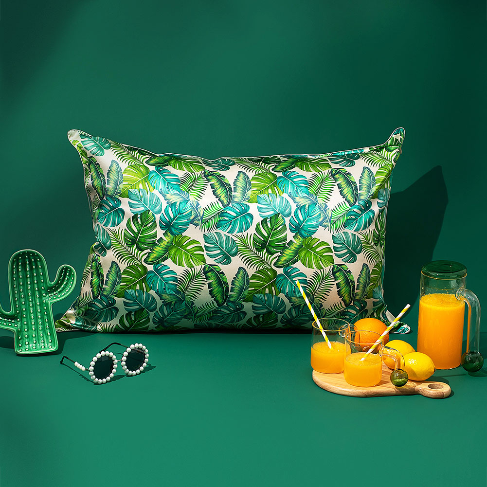 Spring Sale extra 15% monstera silk pillowcase