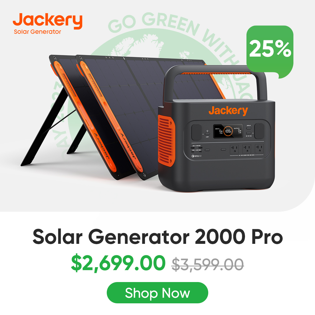 Go Green with Jackery Solar Up to $900 Off Apr.14-22