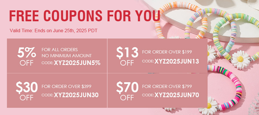 Extra $13 OFF Free Coupon for All Clients at Xyzbeads.com